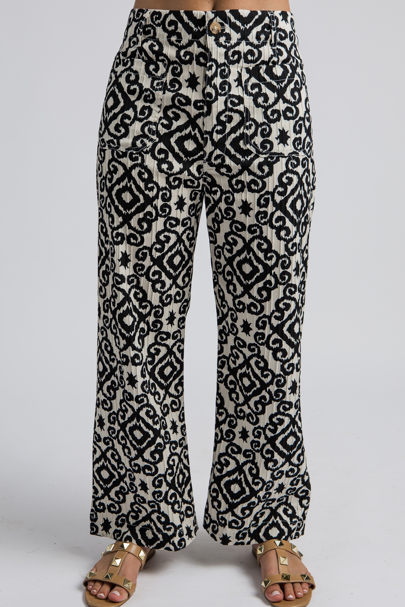 Textured Print Pants, Black - 4K7A0329- (12).jpg